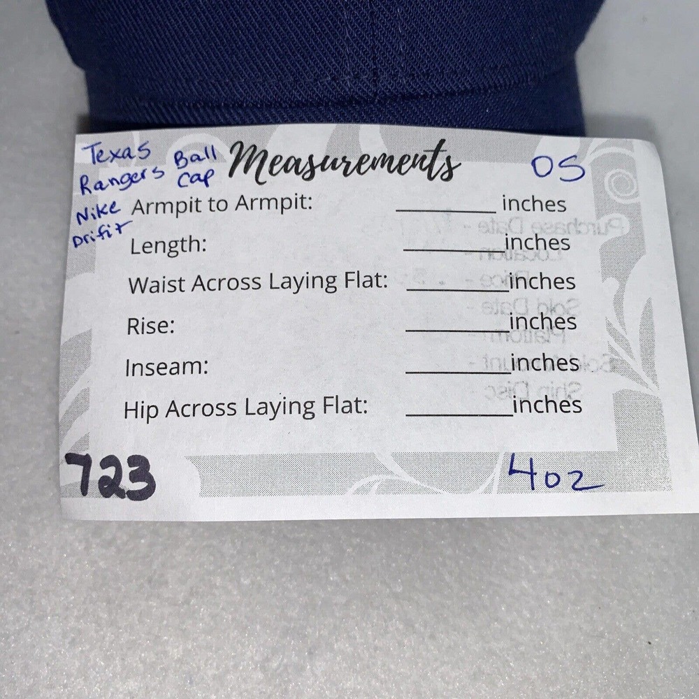 Texas Rangers Hat Cap Nike Stretch Fit Blue Red Embroidered MLB Baseball Dri-FIT - Picture 8 of 8